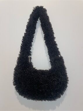 Black Wild Fable Faux Shearling Shoulder Bag